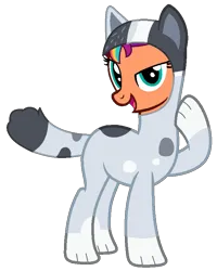 Size: 660x823 | Tagged: safe, artist:shieldwingarmorofgod, derpibooru import, sunny starscout, earth pony, g4, g5, auntie trixie, bluey, dog costume, female, g5 to g4, generation leap, image, mane stripe sunny, png, simple background, solo, transparent background, trixie heeler