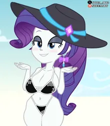 Size: 702x803 | Tagged: suggestive, artist:steca, derpibooru import, edit, edited screencap, screencap, rarity, human, equestria girls, g4, belly, belly button, big breasts, bikini, breast edit, breasts, busty rarity, cleavage, clothes, cropped, female, huge breasts, image, png, solo, solo female, swimsuit, swimsuit edit