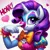 Size: 1024x1024 | Tagged: safe, ai content, derpibooru import, machine learning generated, prompter:heydude5321, rarity, anthro, unicorn, g4, boop, bowtie, clothes, clown, clown makeup, clown nose, generator:bing image creator, generator:dall-e 3, heart, honk, horn, image, jpeg, makeup, red nose, self-boop, wrong eye color