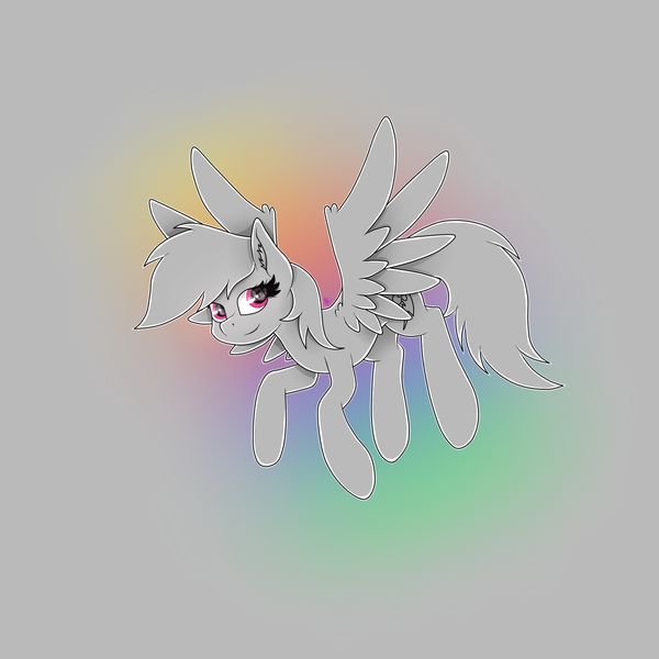 Size: 2000x2000 | Tagged: safe, artist:kathepart, derpibooru import, rainbow dash, pegasus, g4, image, looking at you, png, rainbow background, simple background, solo, speedpaint, spread wings, wings