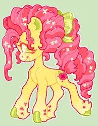 Size: 749x966 | Tagged: safe, artist:norbiester, derpibooru import, royal bouquet, g3, cute, g3betes, green background, image, jpeg, messy mane, not li'l cheese, redesign, simple background