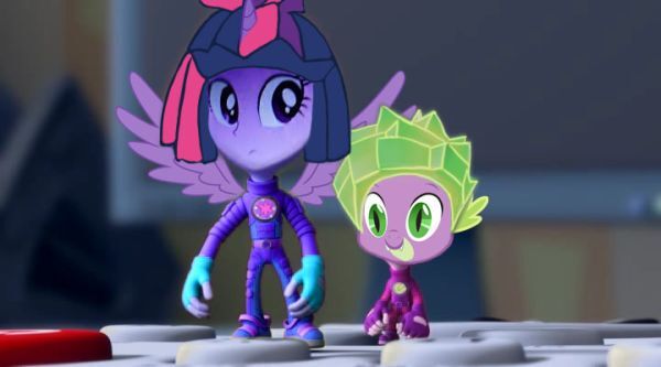 Size: 600x333 | Tagged: safe, derpibooru import, edit, spike, twilight sparkle, twilight sparkle (alicorn), alicorn, equestria girls, g4, barely pony related, brother and sister, clothes, computer, crossover, duo, duo male and female, female, fingerless gloves, gloves, image, jpeg, male, nolik (the fixies), overalls, photoshop, remote, siblings, simka (the fixies), the fixies