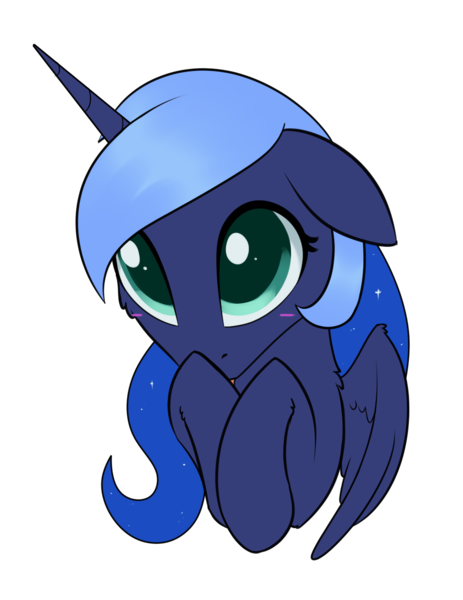 Size: 1087x1410 | Tagged: safe, artist:dusthiel, derpibooru import, princess luna, alicorn, pony, blushing, bust, floppy ears, image, png, portrait, s1 luna, simple background, solo, transparent background