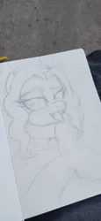 Size: 1844x4000 | Tagged: safe, artist:chakiz zukulenz, derpibooru import, adagio dazzle, earth pony, pony, siren, g4, beautiful, beautisexy, drawing, fangs, image, jpeg, looking at you, pencil drawing, photo, rainbow rocks 10th anniversary, seductive, seductive look, solo, tongue out, traditional art