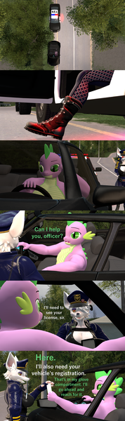 Size: 1920x6480 | Tagged: suggestive, artist:papadragon69, derpibooru import, spike, oc, oc:officer flint, anthro, dragon, rat, comic:i fucked the law, g4, 3d, car, casual nudity, comic, driving, gigachad spike, id card, image, implied nudity, license, nude driving, nudist, nudity, older, older spike, phone, png, police car, police officer, pulled over, source filmmaker