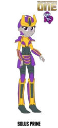 Size: 900x2000 | Tagged: safe, artist:robertsonskywa1, derpibooru import, equestria girls, g4, armor, crown, equestria girls-ified, female, image, jewelry, photo, png, regalia, simple background, solo, solo female, solus prime, text, thirteen primes, transformers, transformers one, transparent background