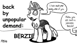 Size: 1200x675 | Tagged: safe, artist:pony-berserker, derpibooru import, oc, oc:berzie, changedling, changeling, black and white, changedling oc, changeling oc, grayscale, hate, hater, image, monochrome, offscreen character, png, pony-berserker's twitter sketches, pony-berserker's twitter sketches (2024)