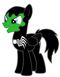 Size: 975x1244 | Tagged: safe, artist:shieldwingarmorofgod, derpibooru import, oc, oc:star armour, g4, image, male, marvel, png, simple background, solo, symbiote, transparent background, vector, venom