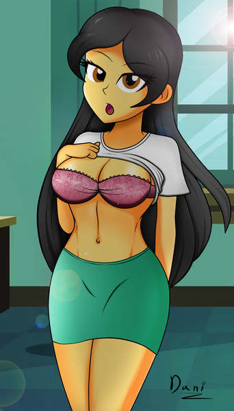 Size: 1436x2520 | Tagged: suggestive, artist:danielitamlp, derpibooru import, oc, oc:dany melody, equestria girls, g4, bra, breasts, clothes, image, jpeg, underwear