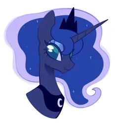 Size: 1394x1458 | Tagged: safe, artist:risswm, derpibooru import, princess luna, alicorn, pony, g4, bust, female, image, mare, no pupils, png, simple background, solo, white background