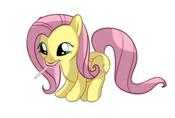 Size: 1500x1015 | Tagged: safe, derpibooru import, fluttershy, pony, g4, cutie mark, female, food, full body, image, mare, png, simple background