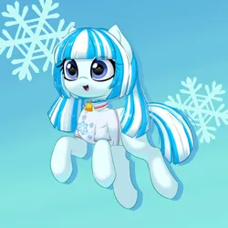 Size: 2000x2000 | Tagged: safe, artist:one4pony, derpibooru import, oc, unofficial characters only, earth pony, bell, bell collar, clothes, collar, earth pony oc, image, jpeg, snow, snowflake