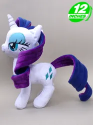 Size: 416x555 | Tagged: safe, artist:onlyfactory, derpibooru import, rarity, pony, unicorn, g4, 12 inches, bootleg, cutie mark, female, half-closed eyes, horn, image, jpeg, mare, photo, plushie