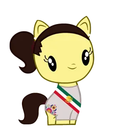 Size: 1500x1500 | Tagged: safe, artist:archooves, derpibooru import, oc, ponified, unofficial characters only, pony, base used, claudia sheinbaum, clothes, cutie mark crew, dress, image, mexican, mexico, png, president, simple background, solo, toy, transparent background