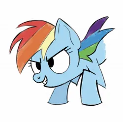 Size: 1221x1221 | Tagged: safe, artist:aprilfools, ponerpics import, rainbow dash, pegasus, pony, colored sketch, female, image, jpeg, mare, simple background, sketch, solo, white background