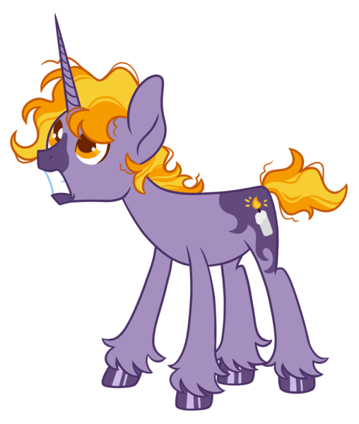 Size: 1486x1754 | Tagged: safe, artist:peaceandlove26, artist:twinklewish, derpibooru import, oc, oc:candle flicker, unofficial characters only, pony, unicorn, 2021, big ears, blaze (coat marking), coat markings, colored eyelashes, colored hooves, colored horn, colored lineart, colored muzzle, colored pupils, dark muzzle, facial markings, frown, hooves, horn, image, long horn, looking up, male, male oc, messy mane, messy tail, old art, orange eyelashes, orange eyes, orange mane, orange pupils, orange tail, png, purple coat, purple hooves, shiny hooves, show accurate, simple background, solo, stallion, stallion oc, tail, thin, three quarter view, transparent background, two toned mane, two toned tail, unicorn horn, unshorn fetlocks