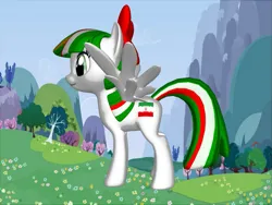 Size: 749x562 | Tagged: safe, artist:glamrockmangle123, derpibooru import, oc, ponified, unofficial characters only, pony, pony creator, 3d, image, iran, nation ponies, outdoors, png, ponylumen, screencap background, solo