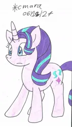 Size: 694x1219 | Tagged: safe, artist:cmara, derpibooru import, starlight glimmer, unicorn, g4, female, horn, image, jpeg, simple background, solo, white background