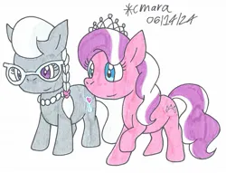 Size: 1174x899 | Tagged: safe, artist:cmara, derpibooru import, diamond tiara, silver spoon, earth pony, duo, duo female, female, image, jpeg, simple background, white background