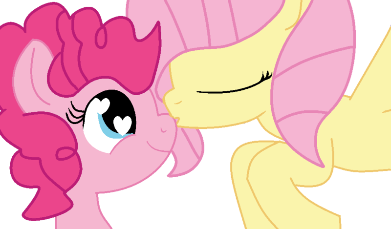 Size: 1024x600 | Tagged: safe, artist:jadeharmony, derpibooru import, fluttershy, pinkie pie, earth pony, pegasus, pony, base used, cute, daaaaaaaaaaaw, diapinkes, duo, eyes closed, female, flying, heart, heart eyes, heartwarming, image, kissing, lesbian, mare, nose kiss, png, ship:flutterpie, shipping, shyabetes, smiling, spread wings, wholesome, wingding eyes, wings