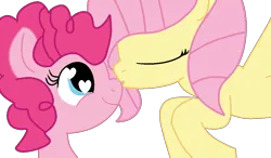 Size: 1024x600 | Tagged: safe, artist:jadeharmony, derpibooru import, fluttershy, pinkie pie, earth pony, pegasus, pony, base used, cute, daaaaaaaaaaaw, diapinkes, duo, eyes closed, female, flying, heart, heart eyes, heartwarming, image, kissing, lesbian, mare, nose kiss, png, ship:flutterpie, shipping, shyabetes, smiling, spread wings, wholesome, wingding eyes, wings