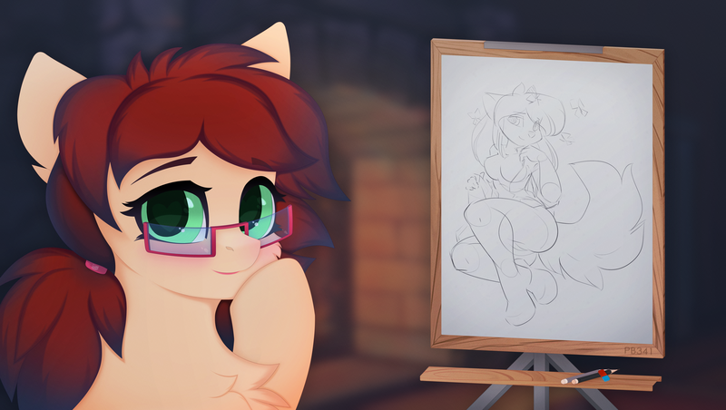 Size: 8496x4800 | Tagged: safe, artist:ponybun341, derpibooru import, oc, oc:dream weaver, unofficial characters only, blushing, image, png