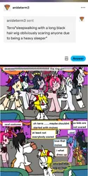 Size: 1179x2364 | Tagged: safe, artist:ask-luciavampire, derpibooru import, oc, pony, undead, vampire, vampony, ask, halloween, holiday, image, kids, png, tumblr