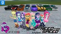 Size: 1920x1080 | Tagged: safe, artist:rdrshx, derpibooru import, applejack, fluttershy, pinkie pie, rainbow dash, rarity, starlight glimmer, sunset shimmer, twilight sparkle, human, equestria girls, g4, 3d, audi, bmw, ford, gmod, image, mane eight, mercedes-benz, mitsubishi, my little pony equestria girls: better together, need for speed, nissan, png, polestar