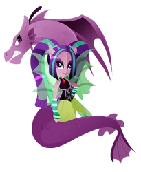 Size: 500x610 | Tagged: safe, artist:ii-art, derpibooru import, aria blaze, siren, equestria girls, g4, female, fin wings, fins, image, my little pony equestria girls: rainbow rocks, png, ponied up, simple background, sleeveless, solo, transparent background, wings