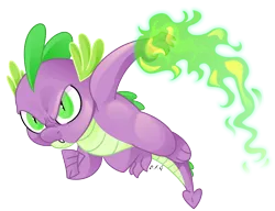 Size: 2548x1955 | Tagged: safe, artist:dragonfoxgirl, derpibooru import, spike, dragon, g4, badass, badass spike, dragonfire, epic spike, fire, green fire, image, male, png, pyromancy, simple background, slit pupils, solo, transparent background