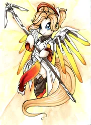 Size: 2082x2880 | Tagged: safe, artist:pingwinowa, derpibooru import, ponified, pony, female, image, mare, mercy, overwatch, png, solo