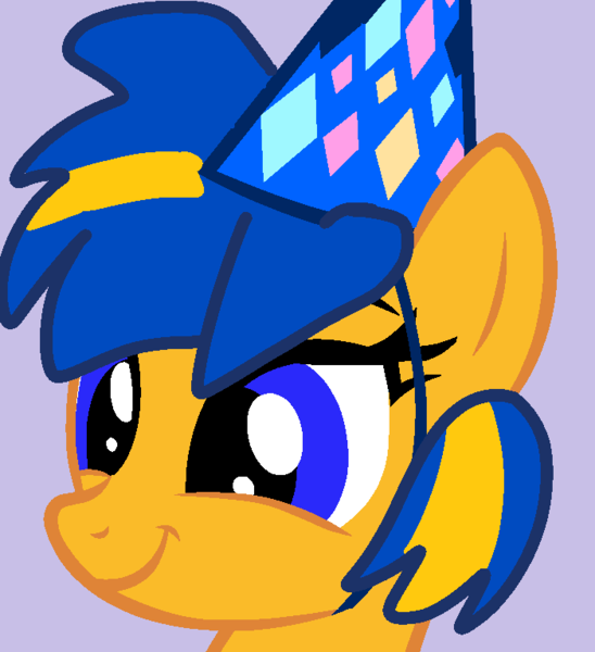 Size: 700x766 | Tagged: safe, artist:jadeharmony, derpibooru import, oc, oc:flare spark, unofficial characters only, pegasus, g4, female, hat, image, party hat, png