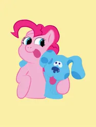 Size: 765x1020 | Tagged: safe, artist:weirdobr0ny, derpibooru import, pinkie pie, dog, earth pony, blue (blue's clues), blue's clues, female, image, jpeg