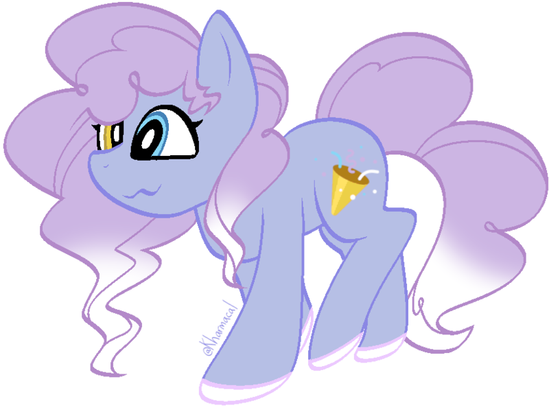 Size: 839x626 | Tagged: safe, artist:kharmacal, derpibooru import, oc, oc:glitter confetti, unofficial characters only, earth pony, colored lineart, heterochromia, image, png, simple background, transparent background, two toned mane