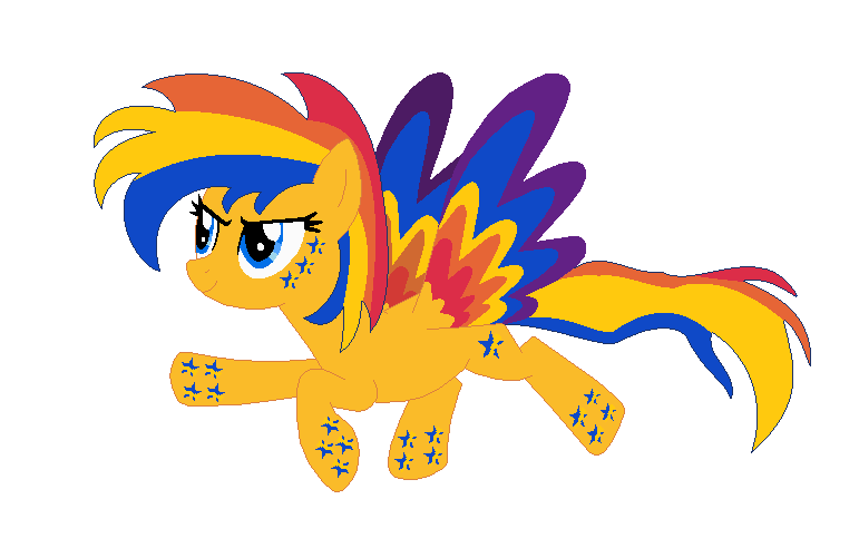 Size: 771x492 | Tagged: safe, artist:brightstar40k, derpibooru import, oc, oc:flare spark, unofficial characters only, pegasus, g4, female, image, pegasus oc, png, rainbow power, simple background, solo, transparent background, wings