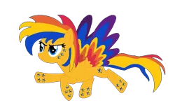 Size: 771x492 | Tagged: safe, artist:brightstar40k, derpibooru import, oc, oc:flare spark, unofficial characters only, pegasus, g4, female, image, pegasus oc, png, rainbow power, simple background, solo, transparent background, wings