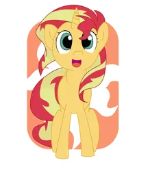 Size: 2291x2618 | Tagged: safe, artist:neku91, derpibooru import, sunset shimmer, pony, unicorn, g4, abstract background, cute, female, horn, image, mare, open mouth, png, shimmerbetes, solo