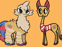 Size: 1066x820 | Tagged: artist needed, safe, derpibooru import, part of a set, ponified, earth pony, pony, brother and sister, dandy's world, duo, female, goob (dandy's world), image, male, mare, png, roblox, rule 85, scraps (dandy's world), siblings, skinny, stallion, thin, unshorn fetlocks, wat