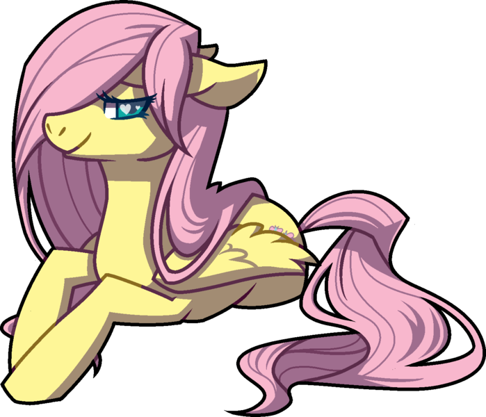 Size: 1419x1218 | Tagged: safe, artist:zingey, derpibooru import, fluttershy, pegasus, pony, g4, cute, female, hair over one eye, heart, heart eyes, image, lidded eyes, lying down, mare, png, prone, shyabetes, simple background, solo, transparent background, wingding eyes