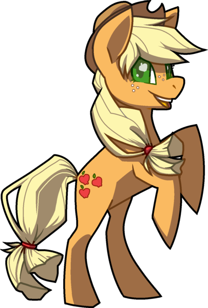 Size: 1138x1684 | Tagged: safe, artist:zingey, derpibooru import, applejack, earth pony, pony, g4, cute, cutie mark eyes, female, image, jackabetes, mare, open mouth, png, rearing, simple background, solo, transparent background, wingding eyes