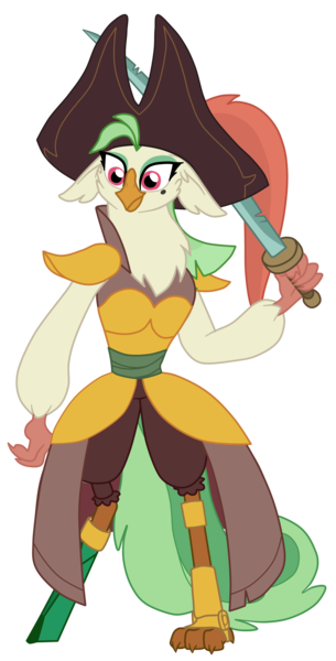 Size: 1422x2801 | Tagged: safe, artist:gmaplay, derpibooru import, captain celaeno, anthro, bird, digitigrade anthro, parrot pirates, g4, my little pony: the movie, amputee, clothes, cropped, female, high res, image, ornithian, pirate, png, prosthetic limb, prosthetics, simple background, solo, speedpaint available, transparent background