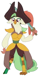 Size: 1422x2801 | Tagged: safe, artist:gmaplay, derpibooru import, captain celaeno, anthro, bird, digitigrade anthro, parrot pirates, g4, my little pony: the movie, amputee, clothes, cropped, female, high res, image, ornithian, pirate, png, prosthetic limb, prosthetics, simple background, solo, speedpaint available, transparent background