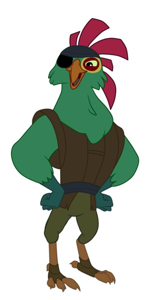 Size: 1419x2925 | Tagged: safe, artist:gmaplay, derpibooru import, anthro, bird, parrot pirates, g4, my little pony: the movie, cropped, image, mullet (g4), ornithian, pirate, png, solo