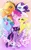 Size: 2461x4000 | Tagged: safe, artist:nessa_nuggets, derpibooru import, applejack, fluttershy, pinkie pie, rainbow dash, rarity, twilight sparkle, twilight sparkle (alicorn), alicorn, earth pony, pegasus, pony, unicorn, chest fluff, colored wings, female, grin, group, high res, horn, hug, image, jpeg, mane six, mare, open mouth, open smile, sextet, smiling, spread wings, two toned wings, unshorn fetlocks, wings