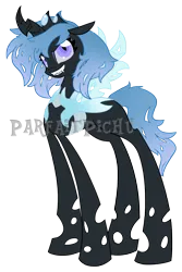 Size: 1200x1800 | Tagged: safe, artist:piichu-pi, derpibooru import, oc, oc:tundra, unofficial characters only, changeling, blue changeling, image, obtrusive watermark, png, simple background, solo, transparent background, watermark