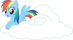 Size: 5485x3000 | Tagged: safe, artist:cloudy glow, derpibooru import, rainbow dash, g4, griffon the brush off, cloud, image, on a cloud, png, simple background, solo, transparent background, vector