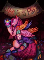 Size: 1500x2059 | Tagged: safe, artist:bunnari, derpibooru import, pinkie pie, earth pony, pony, fanfic:cupcakes, image, pinkamena diane pie, png, solo