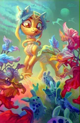 Size: 1043x1600 | Tagged: safe, artist:holivi, derpibooru import, oc, unofficial characters only, alien, pony, commission, female, image, jpeg, mare, solo