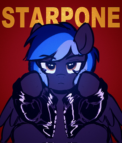 Size: 1747x2048 | Tagged: safe, artist:stablegrass, derpibooru import, oc, unofficial characters only, pegasus, pony, clothes, image, jacket, looking at you, male, pegasus oc, png, red background, simple background, solo, song reference, stallion, wings