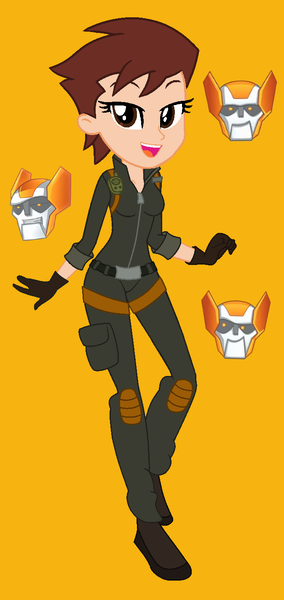 Size: 674x1422 | Tagged: safe, artist:robertsonskywa1, derpibooru import, human, robot, equestria girls, g4, blades, cybertronian, dani burns, equestria girls-ified, face, female, head, image, open mouth, orange background, photo, png, simple background, transformers, transformers rescue bots